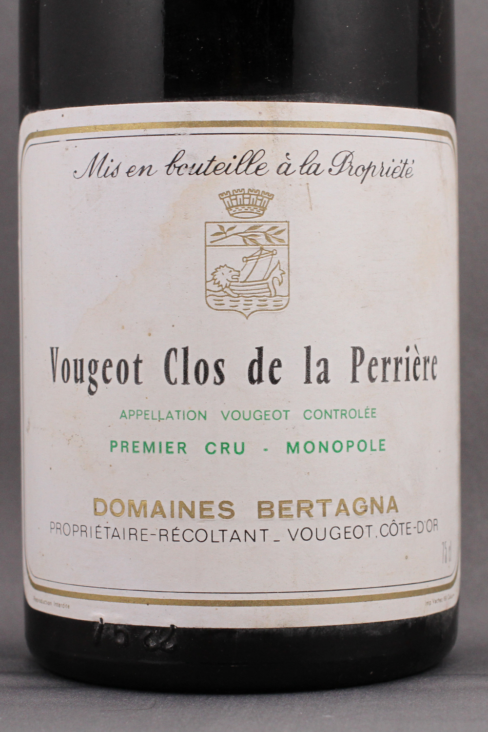 1976 Vougeot Clos de la Perriere Premier Cru Monopole ドメーヌ ベルターニャ ヴージョ クロ ド  ラ ペリエール プレミエ クリュ モノポール 1976